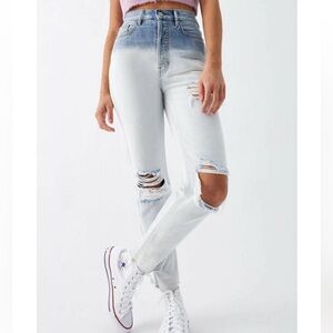 Pacsun Blue Ombre Ultra High Rise Slim Distressed Jeans 26